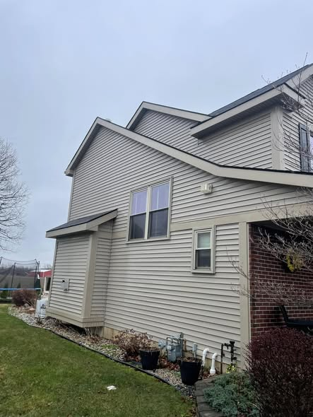 House exterior after pressure washing